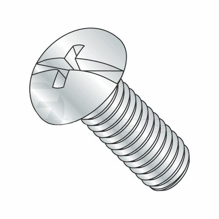 1/4-20 X 3-1/2 In Combination Phillips/Slotted Round Machine Screw, Zinc Plated Steel, 800 PK